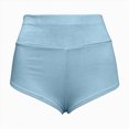 thumbnail image 6 of HCNTES Women's High Waist Yoga Booty Shorts Cut Out Sexy Dance Club Gym Active Hot Pants (Light Blue,L), 6 of 8