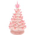 thumbnail image 1 of Árbol de Navidad de mesa Joiedomi 12 de cerámica rosa con luces, 1 of 9