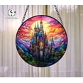 thumbnail image 2 of Fantasy Castle Stained Glass Suncatcher, Colorful Castle Window Home Decor Design, Perfect Gift for Home Decor, Magical Gift for He 4303514548, 2 of 4