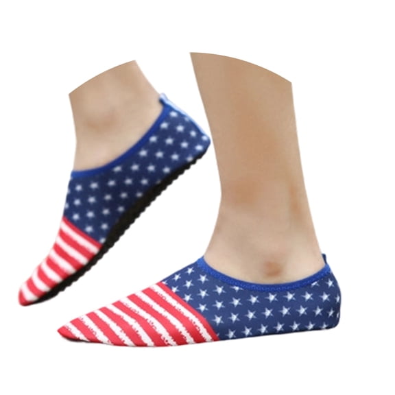 lnmuld Men Women USA Flag Water Shoes Non Aqua Socks for Pool Surf Yoga Color:Blue,Size:36