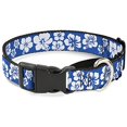 thumbnail image 1 of Buckle-Down MGC-W30890-L Hibiscus Blue White Martingale Dog Collar, 1 of 1