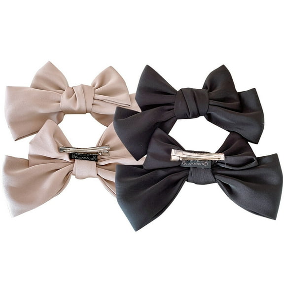 MEIBUTYUP Fashionable Bow Design Black Bowknot Hair Clips 2 Pairs