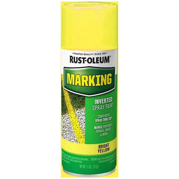 6 Pack, Bright Yellow, Rust-Oleum Specialty Flat Marking Spray Paint- 11 oz