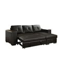 ACME Lloyd Sectional Sofa with Sleeper in Black Faux Leather