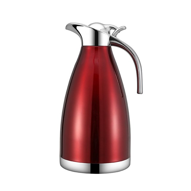 MasteelfCA Stainless Steel Water Bottle Pot Insulated Kettle Thermal Bottle Household Water Container for Home Restaurant (Wine Red 1.5L Single-layer Cold Water Pot)