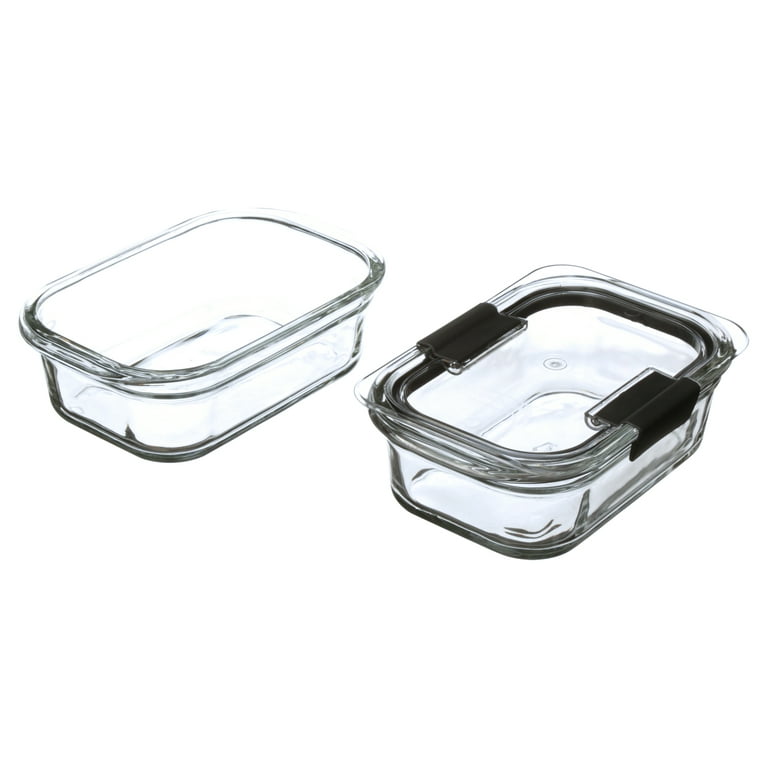 Rubbermaid Brilliance Glass Storage Set of 9 Food Containers with Lids (18  Pieces Total), Set, Assorted, Clear & Brilliance Glass Storage 4.7-Cup Food
