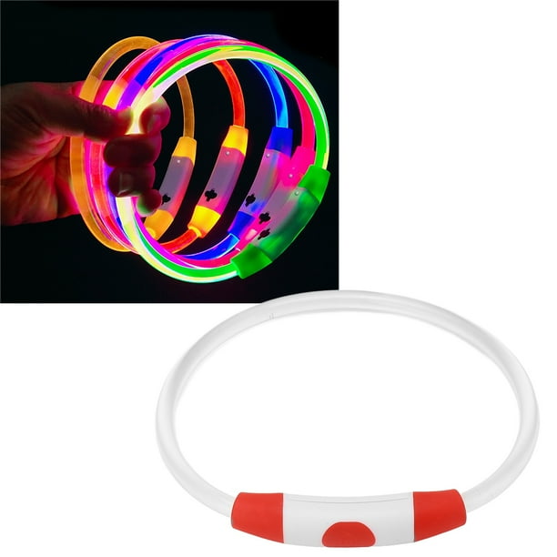 Collar De Perro LED, Luces De Perro Recargables Collar De Seguridad Reutilizable Para Caminar Por La Noche
