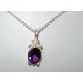 thumbnail image 2 of LBG Ladies Solid 925 Sterling Silver Natural Amethyst and Cultured Pearl Contemporary Pendant Necklace, 2 of 3