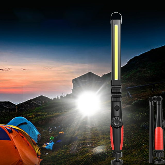 COFEST Lampe de Travail COB 700 Lumens Rechargeable Portable Magnétique Sans Fil pour Réparation de Voiture, Usage Domestique, Atelier, Garage, Urgence Rouge