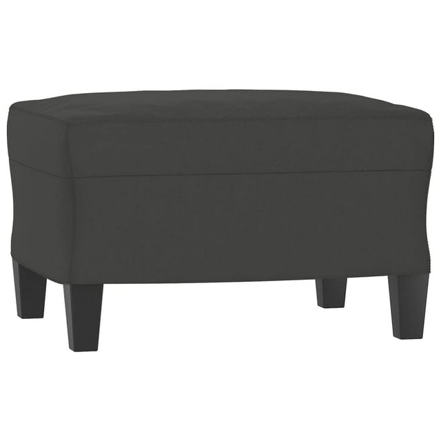 Puf VidaXL, otomana de tela con 4 patas de madera, color gris oscuro