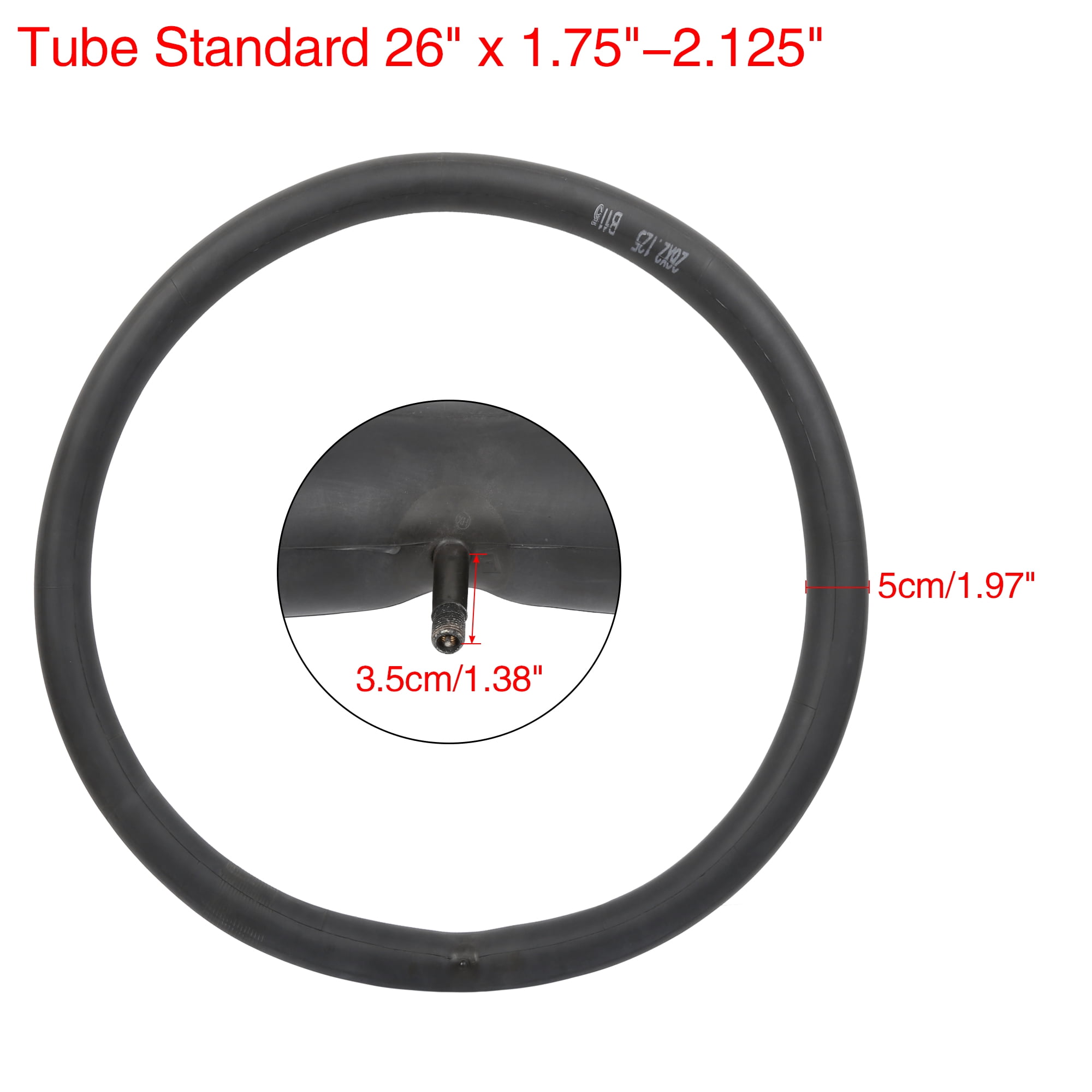 Unique Bargains 1Pc 26" Bicycle Tire Tube 26"x1.75"/1.90"/1.95"/2.125"  Bike Inner Tube Black