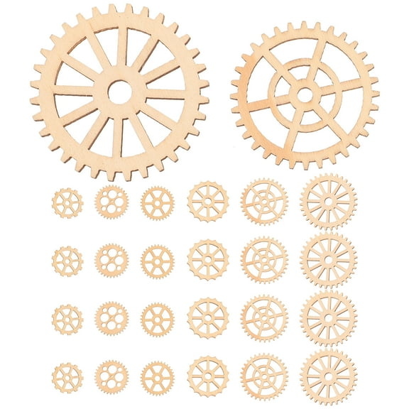 Linaichen Wooden Slices 50pcs Wooden Gear Wheels for Home Decor