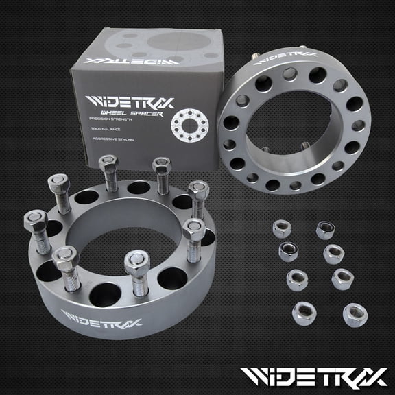 WIDETRAX 2" 8x170 or 8x6.69" Wheel Spacers Adapters 14x1.5 Studs Lug Nuts Included Titanium Finish 6061 T6 Billet Aluminum 1 Pair 50mm
