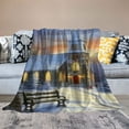 thumbnail image 2 of Fenyluxe Christmas Tree Snow Church Print Throw Blanket Lightweight Blanket for Bed Couch Car Kids Adults All Seasons Long-Lasting Blanket 40x50in, 2 of 6