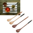 thumbnail image 4 of Cuchara De Madera Con Largo, Agarre Cómodo, 4 Cucharas Agitadoras De Madera Portátiles Saludables A Prueba De Herrumbre Para Picnics, 4 of 7
