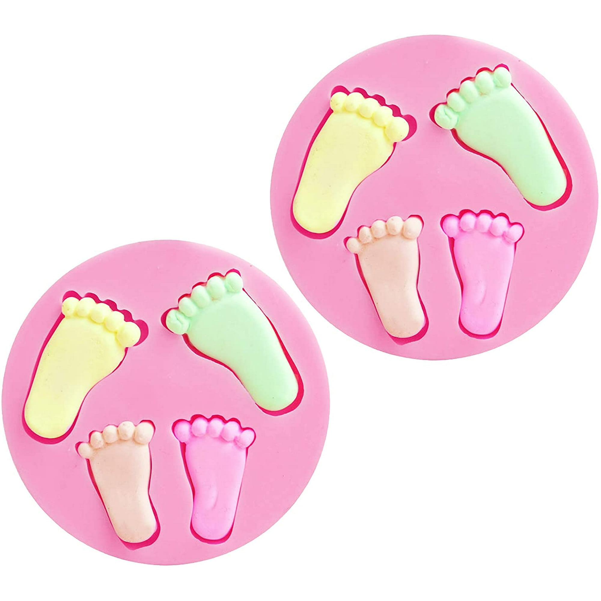 2Pcs Pretty Baby Feet Fondant Mold Baby Shower Mold for Sugarcraft Cake Decoration Cupcake Topper Fondant Candy Pudding Ice Cream Soap Jewelry Polymer Clay Crafting Projects Walmart