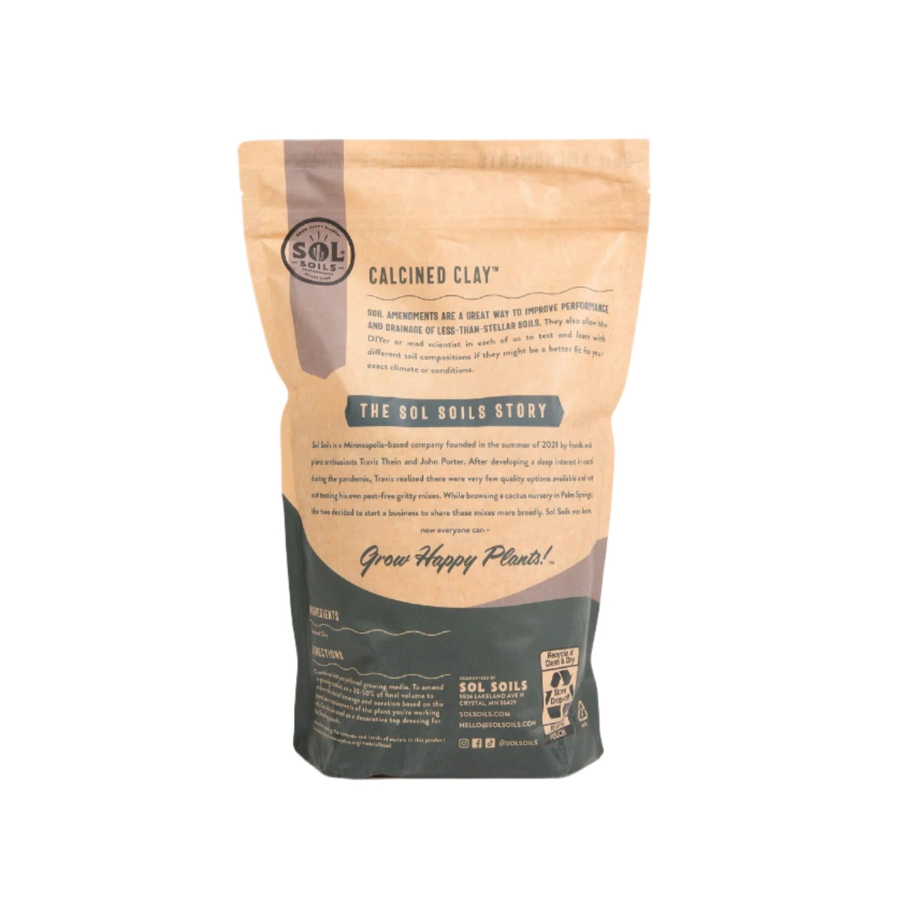 Sol Soils Calcined Clay  100% Peat-Free Soil Amendments with Superior Drainage, Aeration, & Root Health for Indoor Plants, Succulents, Bonsai & More - 1 Gallon