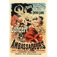 thumbnail image 2 of Cheret, Jules 23x32 Black Ornate Wood Framed with Double Matting Museum Art Print Titled - Concert des Ambassadeurs, 2 of 4