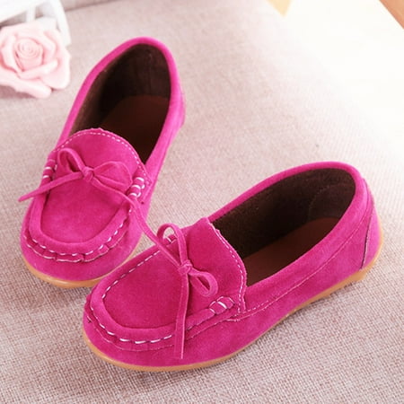 

Toyella Spring autumn and winter children s shoes peas shoes men s and women s shoes suede shoes baby shoes wholesale bows Rose red 24