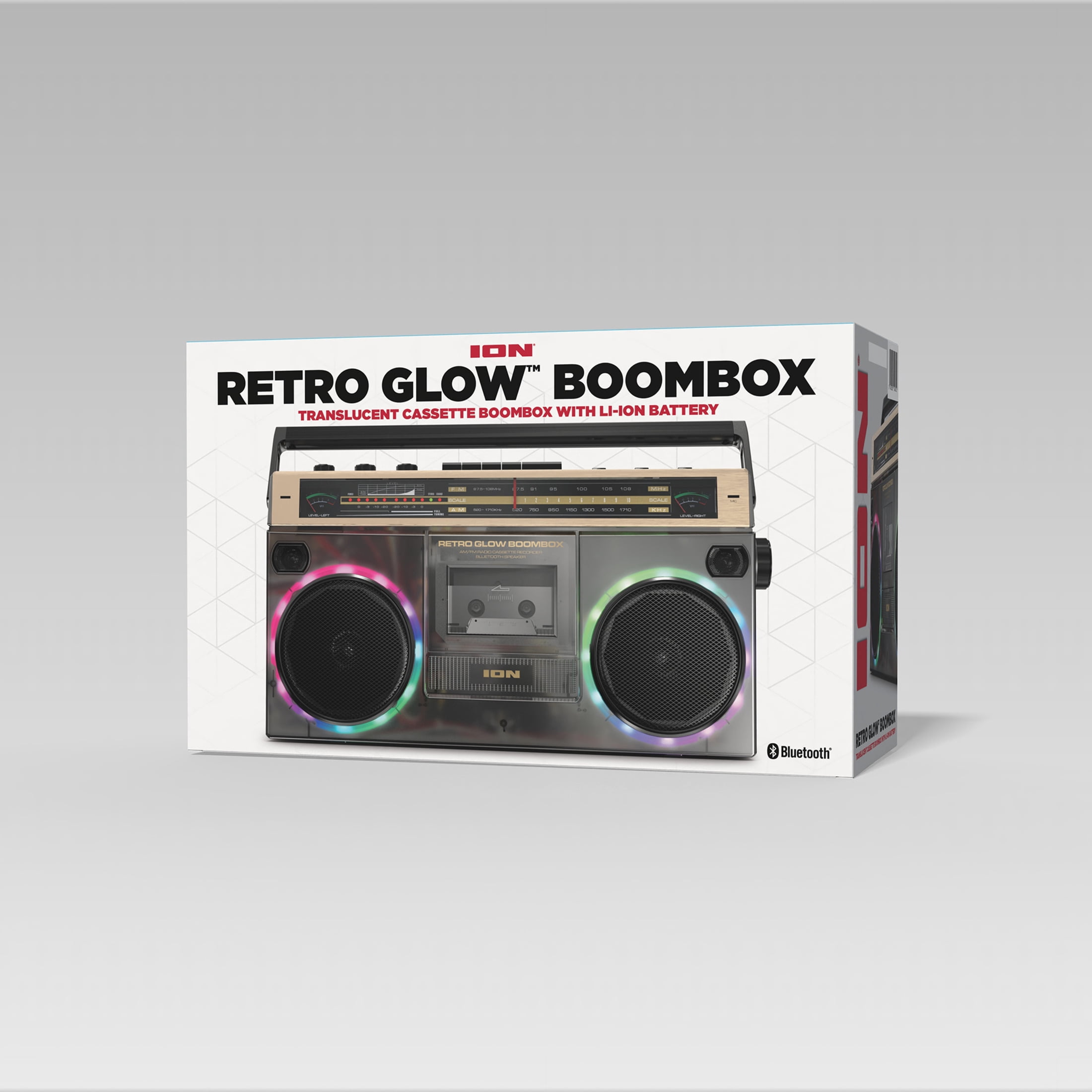 ION Audio Retro Glow Black / Gold - Translucent Bluetooth Cassette Boombox