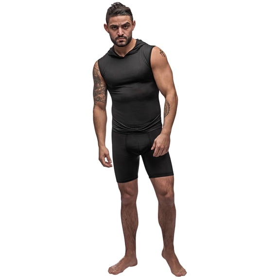 Male Power Black Nite Hoodie Tank Black Small