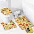 thumbnail image 4 of 4 Pcs Xmas Shower Curtain Sets, Christmas Bells 4 Piece Bathroom Shower Curtains Decor Set with Non-Slip Rug, Toilet Lid Cover and Bath Mat, for Family Dormitory Decoration Use, 71 x 71 Inch, 4 of 5