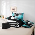 thumbnail image 6 of jejeloiu Geometric Zebra Striped 7 Pieces Bedding Comforter Set,Black White Blue Full Bedding Set For Girls Kids Reversible, 6 of 8