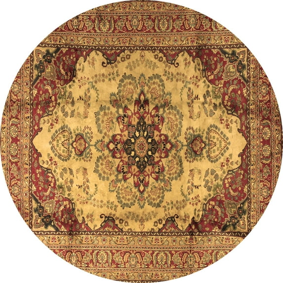 Ahgly Company Indoor Round Persian Brown Traditional Area Rugs, 3' Round