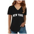 thumbnail image 1 of Girls Shirts Size 14-16 Shirts for Teen Kids Boys Girls Casual Crew Neck Short Sleeve Letter Tops Z4-Black, 10-11 Years, 1 of 3