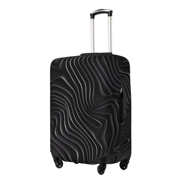 Balery Abstract Black And White Waves Funda de equipaje, fundas para maletas, elástica, lavable, protector de maletas, compatible con maletas de 18 a 32 pulgadas-X-Large