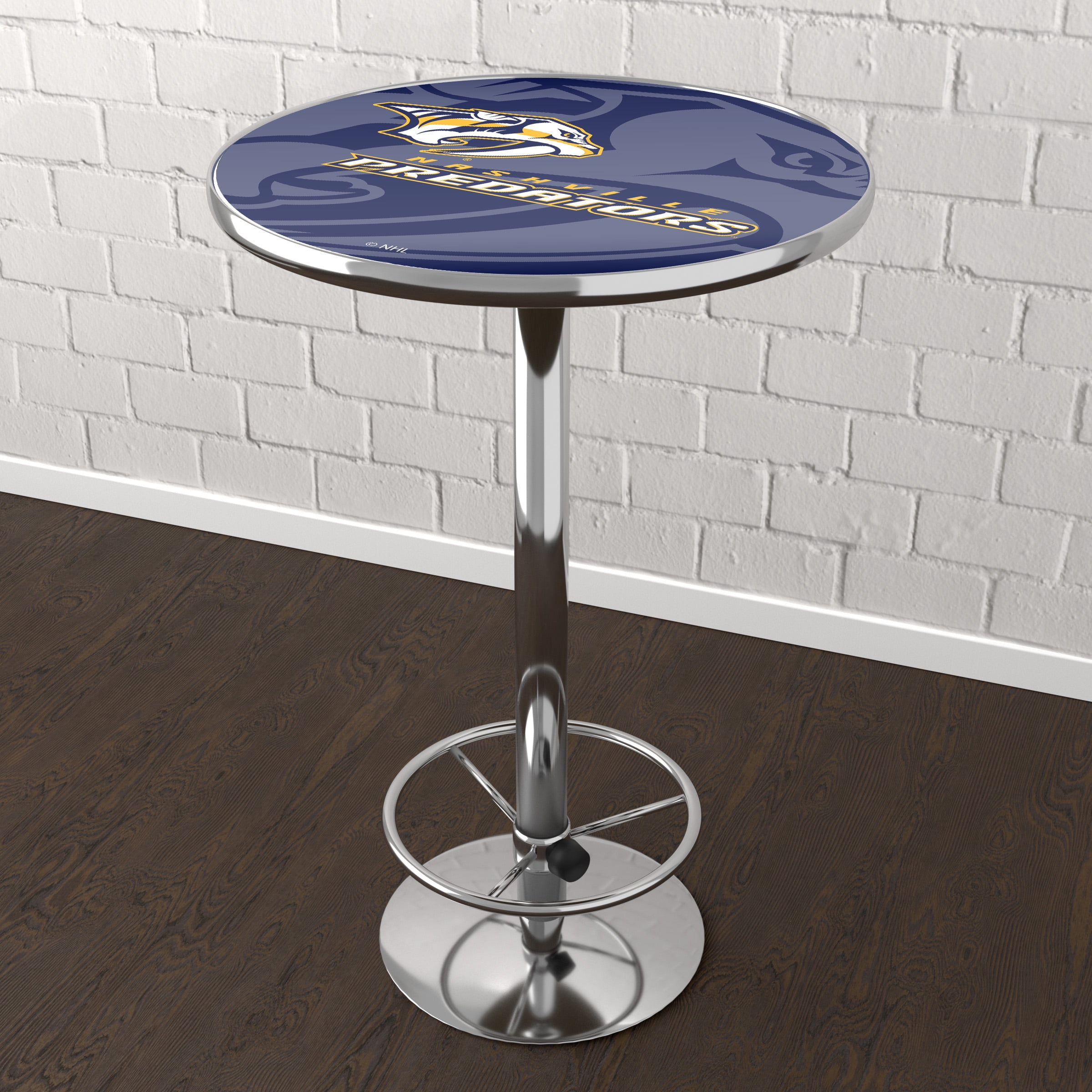 Nashville Predators Watermark Bar Table with Adjustable Footrest and Acrylic Top