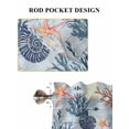thumbnail image 6 of Blue Coastal Bathroom Window Curtain, Coral Shell Starfish Seahorse Summer Beach Light Filtering Coffee Kitchen Curtains, Bedroom Living Room Curtains 2 Panel 84"x54", 6 of 6