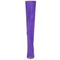 thumbnail image 5 of BLISSFUL STEP Women's Boots Round Toe Block Heel Over Knee High Faux Suede Boots Purple 7.5, 5 of 7