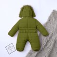 thumbnail image 5 of Baby Winter Snowsuit Coat Cute Hooded Romper Zip Up Jumpsuit Outerwear Puffer Snowsuit Jacket Winter Coat Outfits 0-6 Months, 5 of 8