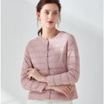 thumbnail image 2 of Chaqueta corta ajustada sin cuello para mujer, Chaqueta corta ajustada con cuello redondo de talla grande, estilo delgado, 2 of 6