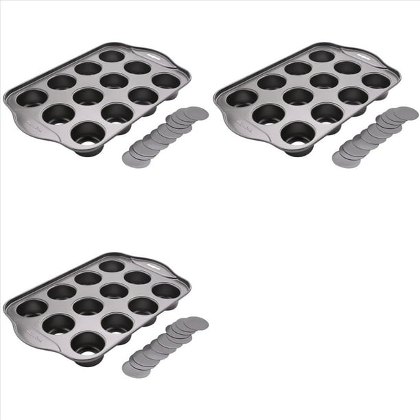 3X Mini Platillo para Pastel de Queso de 12 Cavidades con Fondo Desmontable de 36 Piezas