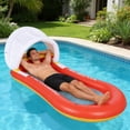 thumbnail image 5 of Specollect 1 Pcs Inflatable Floating Raft for Adults with Sun Shade, Cooling Mesh Center for Pool Lounging, Portable Blue Water Bed, 5 of 6
