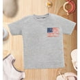 thumbnail image 3 of Shop4Ever American Flag Pocket Size Patriotic 4th of July Toddler's Cotton T-Shirt 4T Heather Grey, 3 of 6