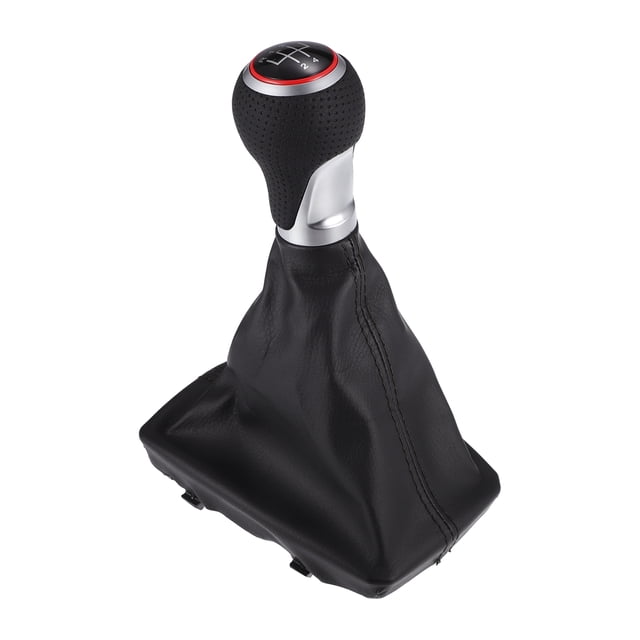 Perchas Únicas 1 Pc 5 Velocidades con Cubierta - Palanca de Cambio - para Audi A4 07-15 Cuero Sintético, Negro