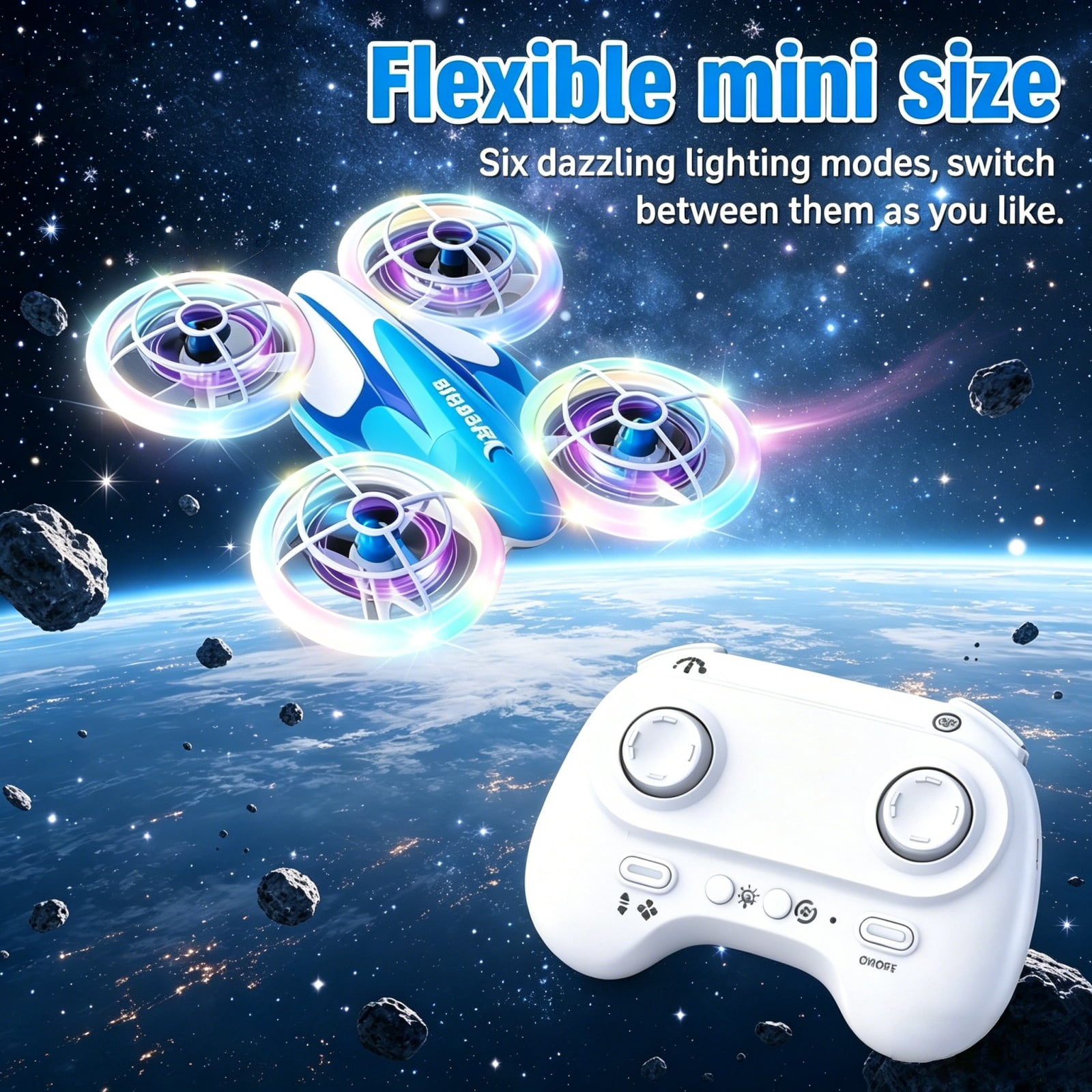 Mini Drone for Kids and Beginners with LED & Altitude Hold, RC Drone with Propeller Protection, 360°Flips, 3 Speed Mode, Indoor Outdoor Mini Quadcopter Toy Birthday Gift for Boys Girls