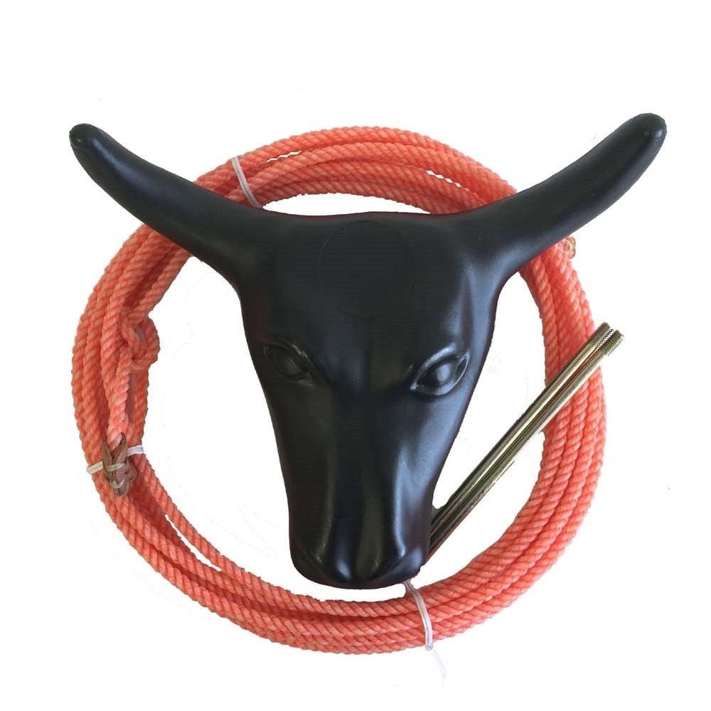 Kids Roping Practice Steer Head Dummy Lariat Set Hay Spikes Rodeo Pink
