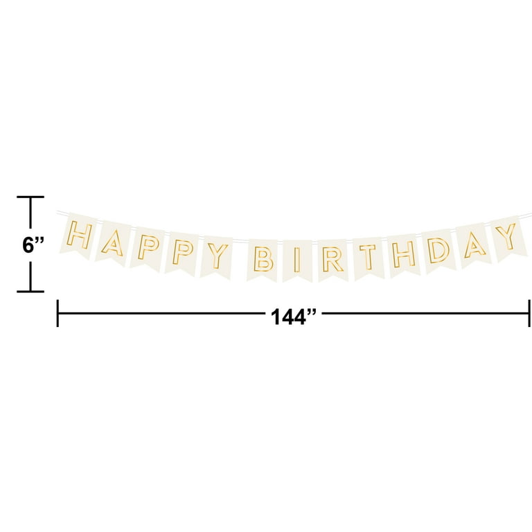 GYESXYW White and Gold Party Decorations, Sandy White Golden Birthday  Decorations, Happy Birthday Banner, White Gold Birthday Sash and Confetti