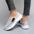 thumbnail image 3 of LASUDRAA Women's Wide Width Adjustable Hook-and-Loop Walking Shoes, Breathable Mesh Lightweight Non-Slip Casual Comfort Sneakers, Gray, Size 11.5, 3 of 6