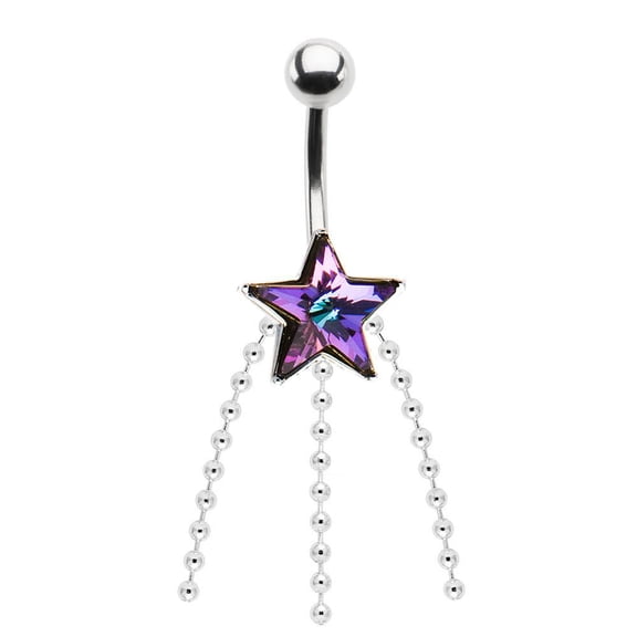 Shooting Star Design Belly Button Ring