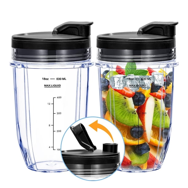 Vaso de batidora de repuesto de 500 ml con tapa para sorber y sellar para Nutri Ninja