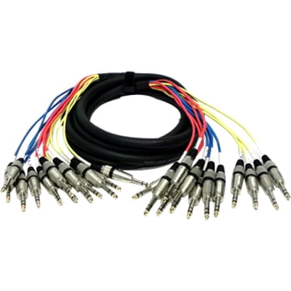 Seismic Audio NEW 12 CHANNEL TRS SNAKE CABLE -15 Feet Pro Audio Patch - SASRT-12x15