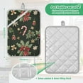 thumbnail image 6 of Yayeee Pot Holders Kitchen Heat Resistant with Pocket 7"x9.8" Cotton Oven Cooking Hot Pads, Green Christmas Holly, 6 of 7
