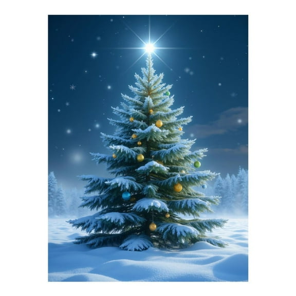 Diamond Art Kits for Adults - 5d Snowy Christmas Tree Night Sky Diamond Painting for Adults, Diamond Art for Adults Beginners, Diamond Painting Kits for Adults for Home Wall Decor