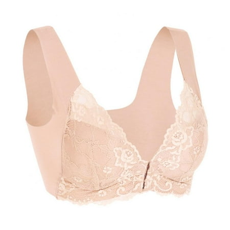 

Women s Easy On Front Closure Wirefree Bra Lace Bras Push up Thin Soft Bra