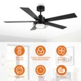 thumbnail image 6 of Parrot Uncle Modern 52" 5-Blade Black LED Ceiling Fan, Living Room Ceiling Fan, 6 of 12